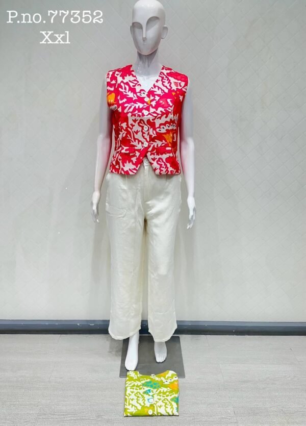 Printed Top with white pant